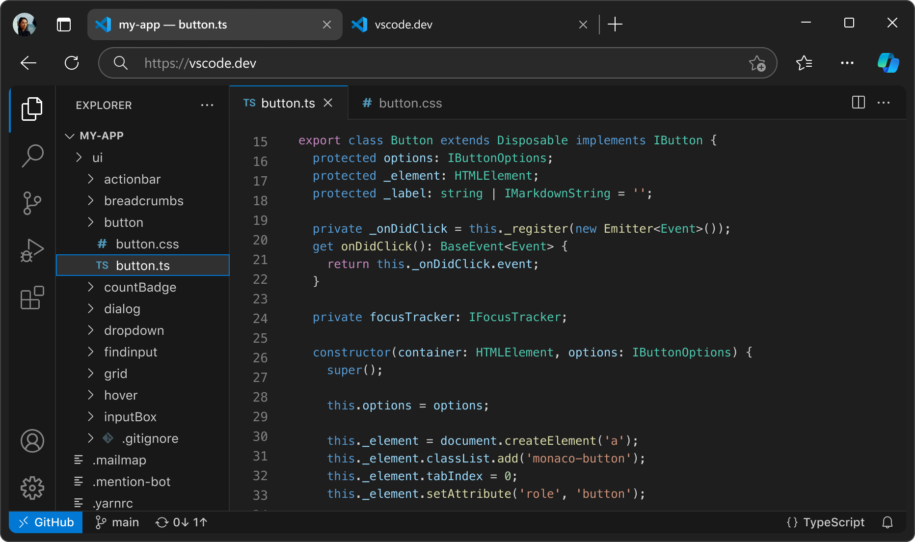 Screenshot of VS Code UI